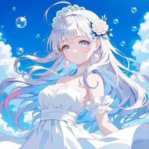 Girl in white dress