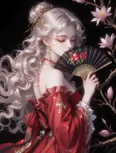 Elegant half-veiled girl
