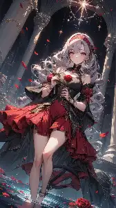 A rose blooming in the ruins