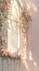 Rose windowsill