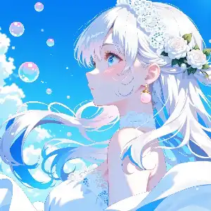 Dreamy white-haired girl