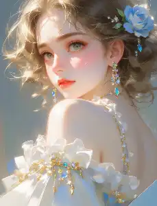 Elegant and dreamy portrait of a beauty