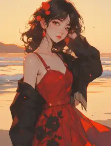 The red rose under the sunset