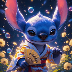 Stitch dengan gaya Jepang