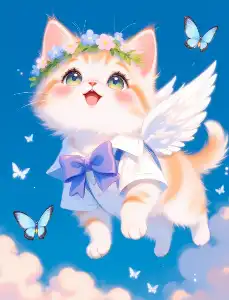 The flying orange cat