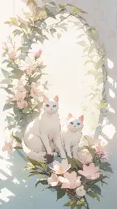 A cat wrapped in dreamy vines