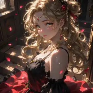 The Bloom of Black and Red Roses