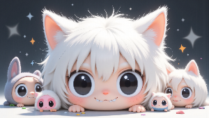 Cat Ear Labubu Family