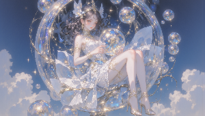 The magical girl with crystal bubbles