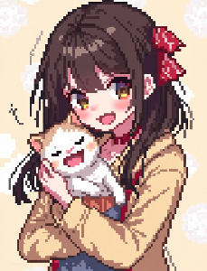 像素化的小女孩