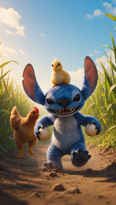 Stitch menangkap tas