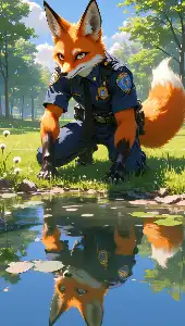 Officer Fox Paws in Action