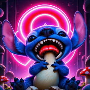 Stitch yang memakan jamur
