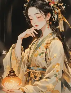 The maiden with downcast eyes